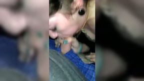 My kinky brunette nympho works on my strong big cock with joy