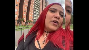 Sammy Owens gives outdoor blowjob and rides member