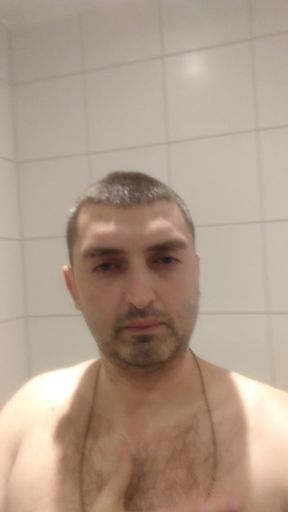 I take a shower and play with my dick.