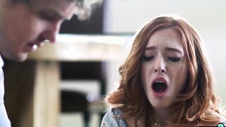Tricky red haired barely legal Madi Collins fuck by her stepsisters long cocked boyfriend