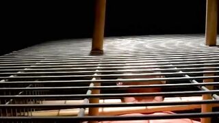Bondage Submissive's Ball Stretching Ordeal with Dominant Mistress