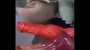 Naughty teacher stuffs her ass with skittles for cam client