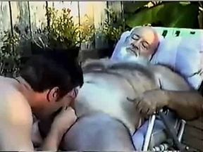 Young Man Sucks Off a Hairy Grandpa