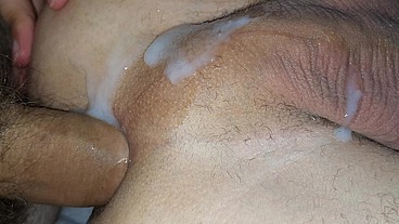 Cocky femboy , tight hole, hot fuck without a fucker, lots of thick cum from daddy and sissy boy!