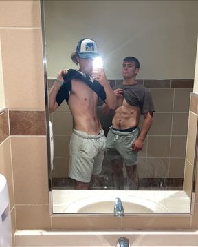 Getting horny young tall skinny white college twink jerking my dick and unloading a load from my massive balls