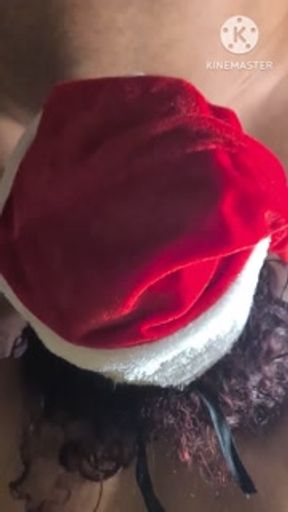 Amateur blowjob Santa Claus, Santa's helper sucks Santa's cock