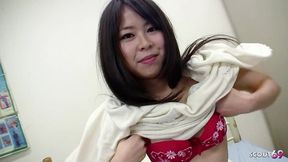 tiny japanese virgin teen talk to first creampie fuck in her bushy pussy by doctor in uncensored pov porn