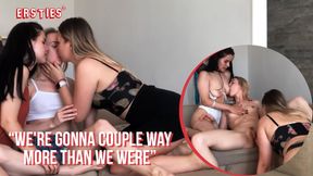 Three sexy girls share a hot lesbian threesome