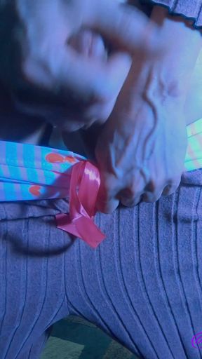 Daphne in Cute Pjs and Undies Close up Cumshot at Your Face