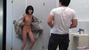 small tits slim japanese nymphomanaic teen seduce stranger to uncensored fuck on public toilet