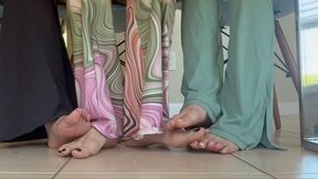 Gia Love, Ama Rio & Natasha Ty Play Footsies Under Table While Studying | SILENT | Latina Feet | Asian Toes | Womens Soles