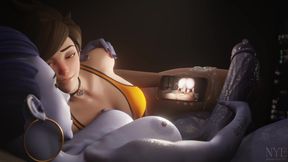 Futanari Widowmaker Reaching Orgasm Watching 3D Porn [Nyl2]