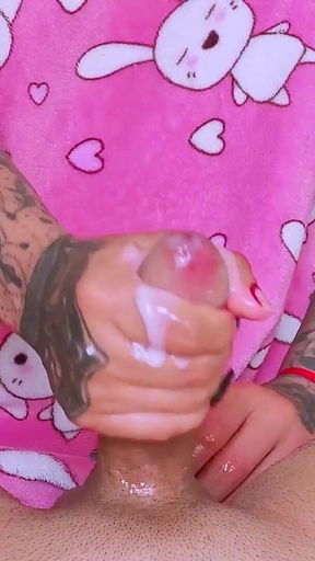 Must-share moment from &quot;Stepsister takes a big load of cum in sensual handjob with long nails&quot;