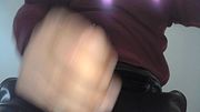 CLOSE-UP CUMSHOT IN LEATHER PANTS