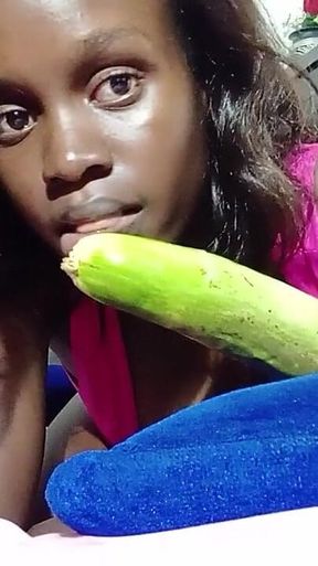 Alexa's Big Veggie Blowjob Toy - a Big Mouthful of Green