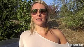 French Slut Emma Gets Double Fucked Hard Outside - Emma Klein