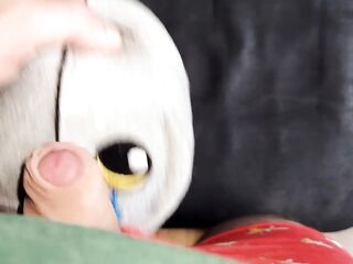 tiny plush blue dinosaur