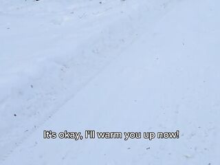 A stranger in the winter forest