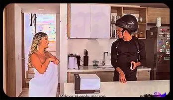 Sultry Colombian Blonde Tempts Delivery Man with Fiery Passion