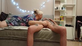 neighbor swallows cum after deep blowjob