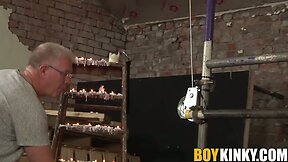 Horny and hungry for pain Billy gets a good lesson