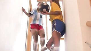 SIZZLING SCORCHER 2 SexCrazed Soccer Sirens Slay Their SweatDrenched Trainer in a Sizzling Shower of Lust and Desire!
