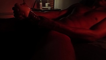 Hot Latino jock using a tight pocket pussy for an intense solo session and messy orgasm