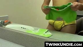 TwinkUndie.com - Handsome twink Joey's colorful undies try-on and jerk off