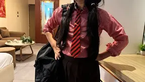 School GF gets a rigid rough doggystyle sex