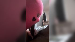 Ski Masked Red Fellatio Blows big black cock