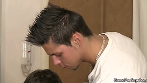 1st gay blowjob and riding for hetero dude