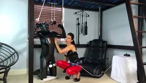 Chastity Strapon sucking