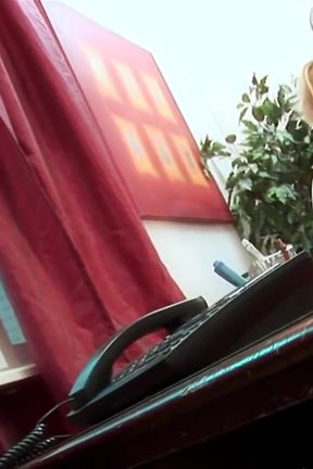 Busty boss satisfies her employee tight pussy and fuck her with a big strapon