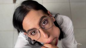 Aspiring secretary does EVERYTHING necessary to win the job - Alicia Trece (anal solo)