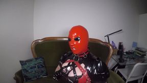 Trailer Heavy Rubber Mask, Solo Pleasure By Miss Maskerade In Latex Corset Gagged Playing With Dildo