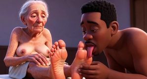 Elderly Granny Getting Feet Oiled &amp; Licked - Sole Licking Pleasure