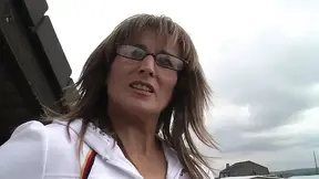 Sexy German wife plays with her pussy while wearing pantyhose