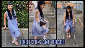 Crutches and ankle brace