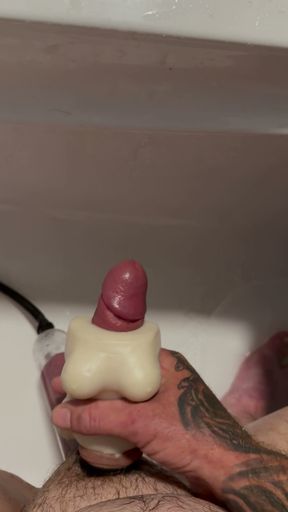 Fucking Sleeve with Huge Cumshot Ending.