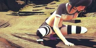 Kitty dildo and creampie anal sex in 3D anime game