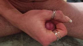 I jerk off with long french nails