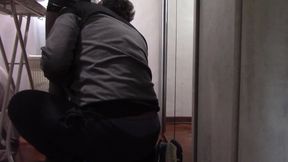 The MILF with Beautiful Legs and Pantyhose Irons and Gets Touched and Fucked
