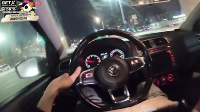 Public Double blowjob in the car from bestfriends by traffic police - Kira Viburn & Emma Korti