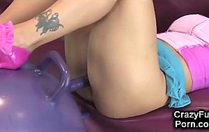 Futanari workout with self facial!