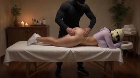 Stepdad Giving Oil Massage to His Petite Big Ass Stepdaughter