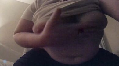 undressing and playing with my belly