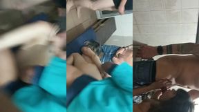 levei a magrinha para fuder no vestiario da empresa