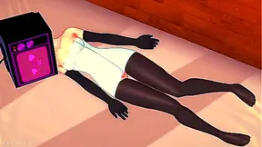 Tv woman wants to play with a big cock'she is wet and only wearing a towel (Hentai