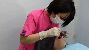 Asian Yukino dental hygienist gives me a dental treatment and a hand job