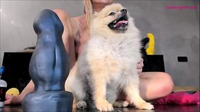 Hot teenie wrecks her huge butt with a massive plug